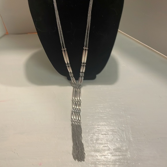 Vintage Forever 21 24” mixed metal silver tone tassel necklace w/3.5” extender - Picture 6 of 12